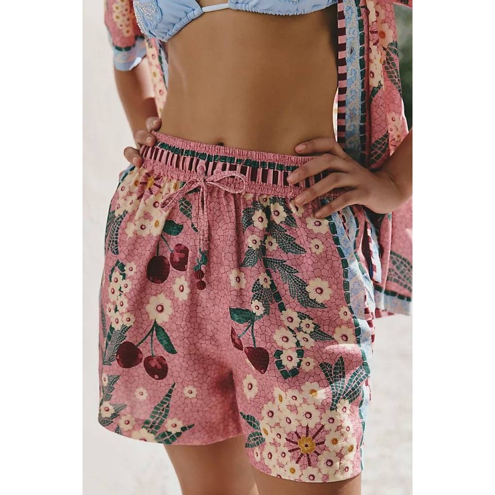 Anthropologie‎ x Agua Bendita Watts Pink Floral Shorts XS New With Tags